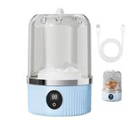 Portable 1L Mini Washing Machine, Rechargeable Dual Modes Cordless Underwear Washer for Apartment, Dorm Underwears Bra Socks and Small Clothes