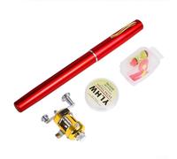 Portable 1M Pen Fishing Rod Kit With Reel Compact Carbon Fiber 5 Section Design Lightweight For Travel And Outdoor Fishing Adventures(Y4516 (red))