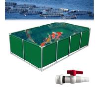 Portable 2.5x2x0.9m Foldable Indoor Fish Pond with Steel Frame & Flexible PVC Liner Easy Setup Water Garden System in Green for Home Decor