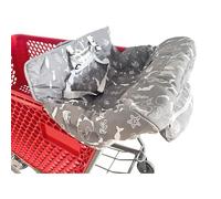 Portable 2-in-1 Grocery Cart Seat Cover and Baby Highchair Cover (Gray Seaworld)