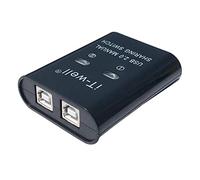 Portable 2 in 1 Out Splitter USB Printer Sharing Device Hub Plug and Play,Black