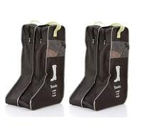 Portable 2 Pair Boot Storage Bags Dust Proof Shoe Bags,Zippered Tall Boots Organizer Protector Bag for Home and Travel (black)