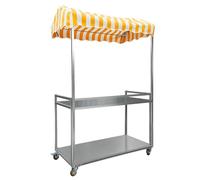 Portable 2-Tier Vendor Cart with Lockable Wheels for Street Food and Events, Ideal for Night Market and Mobile Selling