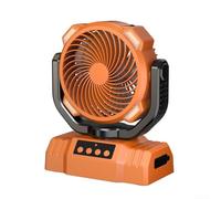 Portable 20000mAh Rechargeable Dual-Motor Desk & Camping Fan with LED Light and Hanging Hook, 5-Speed, Quiet Operation, Up to 100-Hour Runtime, for Outdoor, Travel, and Office Use(2000mAh Orange)