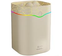 Portable 2000ML Humidifier, Quiet Cool Mist Diffuser With 3 Mist Nozzles, Cool Mist Humidifier With LED Ambient Light For Desk Or Bedside Small Room Air Moisture Support(Brown)