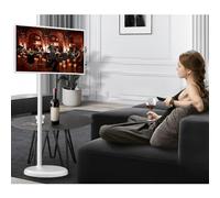 Portable 21.5 Inch TV with 1080 X 1920 IPS Display, 8MP Rotating Camera, 4G RAM, 64G ROM, Silent Universal Wheel for Home Entertainment