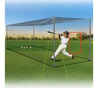 Portable 22ft x 12ft x 8ft Baseball & Softball Batting Cage for Backyard | With Pitching Machine Hole,Metal Frame,Anti-Sag Guide Ropes For Pitcher,Hitter Practice Pitching Hitting