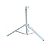Portable 25-Inch White Iron Parasol Base - Triangular Folding Umbrella Stand for Terrace Garden Beach - Lightweight Easy to Carry Stable Support