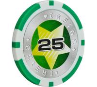 Portable 25PCS Poker Chips - Chips Metal Core 14 Gram Texas Holdem BlackJack Casino Games Chips for Counting Markers Math Learning Poker Chips