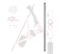 Portable 2M Aerial Dance Pole, 360° Rotating Stripper Pole for Home Studio Acrobatic Performance, 45mm Silver with 1m Extension Tube