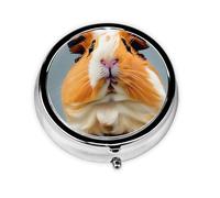 Portable 3-Compartment Pill Box â€“ Round Daily Medicine Organizer for Pocket or Purse, Cut Guinea Pig Ideal for Morning, Noon & Evening Doses