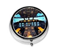 Portable 3-Compartment Pill Box - Round Daily Medicine Organizer for Pocket or Purse, Airplane Cockpit Ideal for Morning, Noon & Evening Doses