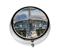 Portable 3-Compartment Pill Box - Round Daily Medicine Organizer for Pocket or Purse, Airplane Cockpit Ideal for Morning, Noon & Evening Doses