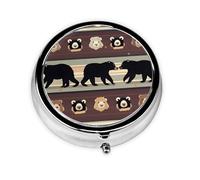 Portable 3-Compartment Pill Box - Round Daily Medicine Organizer for Pocket or Purse, Bear Ideal for Morning, Noon & Evening Doses