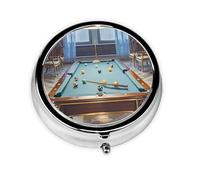 Portable 3-Compartment Pill Box - Round Daily Medicine Organizer for Pocket or Purse, Billiard Ideal for Morning, Noon & Evening Doses