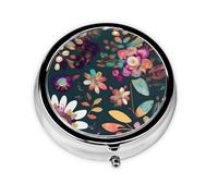 Portable 3-Compartment Pill Box - Round Daily Medicine Organizer for Pocket or Purse, Colorful Boho Floral Ideal for Morning, Noon & Evening Doses