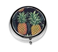 Portable 3-Compartment Pill Box - Round Daily Medicine Organizer for Pocket or Purse, Pineapple Ideal for Morning, Noon & Evening Doses
