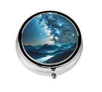 Portable 3-Compartment Pill Box - Round Daily Medicine Organizer for Pocket or Purse, Stars Ideal for Morning, Noon & Evening Doses