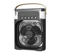Portable 3-in-1 Fan with LED Light, 3 Wind Speeds, Spray Modes, Low Noise, USB Powered, Leakproof, Evaporative Air Cooling for Home, Office, Outdoor Use