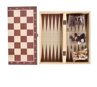 Portable 3-in-1 Wooden Game : Chess, Checkers, Backgammon Board for Adults & Kids, 34x17cm, Family Entertainment, Classic Strategy Games