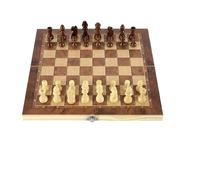 Portable 3-in-1 Wooden Game Set, Travel-Friendly Chess, Checkers & Backgammon With Case(34x34cm)