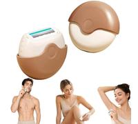 Portable 3-Layer Hair Shaver with Rotating Cover, 3-Blade Travel Razor with Rotating Cover, Compact Ladies Rotary Shaver with Moisture Strip, Precision Grooming Tool for Legs, Underarms & Face(1 pcs)