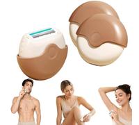 Portable 3-Layer Hair Shaver with Rotating Cover, 3-Blade Travel Razor with Rotating Cover, Compact Ladies Rotary Shaver with Moisture Strip, Precision Grooming Tool for Legs, Underarms & Face(2 pcs)
