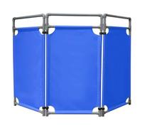 Portable 3-Piece Foldable Safety Barrier 39.37" High Durable PVC Traffic Control Fence Easy Transport Warning Sign Set Blue 68.9" x 39.37" Outdoor Use