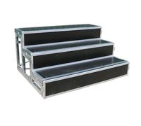 Portable 3-Tier Choir Risers Stage Steps, Non-Slip Choir Platform Stairs with Dual Support Rods, Heavy-Duty Standing Stage Riser for School Performances(Black)