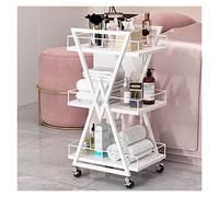 Portable 3-Tier Metal Trolley Cart with Wheels, for Esthetician, Beauty Spa and Medical Salon, Gold