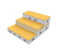 Portable 3 Tiers Choir Risers, Choir Stairs Platform, Stage Riser, Group Shot Staircase Platform for Classroom Church(Yellow)
