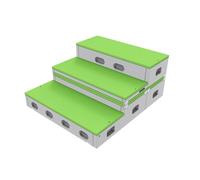 Portable 3 Tiers Choir Risers, Choir Stairs Platform, Stage Riser, Group Shot Staircase Platform for Classroom Church(Green)