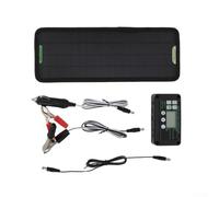 Portable 30W 10A Monocrystalline Solar Panel Kit with Controller and Battery Clips for Efficient Car, Boat, and Camping Charging, Sustainable Off-Grid