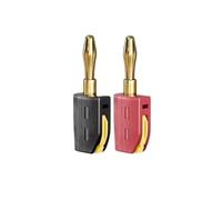 Portable 32A 4mm Banana Plug Solderless Quick Connect Gold-Plated Speaker(2Pcs Red)