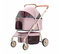 Portable 33 lbs 4-Wheel Pet Stroller Cart, Waterproof Utili Dog with Rotatable Handle & Double-Track Tract Buckle for Small to Mum Dogs