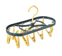 Portable 360° Rotatable Coat Hanger - Anti-Slip Multi-Functional Clothes Drying Rack Foldable Space Saver for Home & Travel (Yellow 1pc)