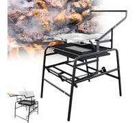 Portable 360° Rotating Charcoal Grill, Stainless Steel Outdoor BBQ Stove for Camping, Picnics, Beach Parties, and Garden Cooking