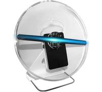 Portable 3D Hologram Fan,11.8 In Hologram Projector Desktop Advertising Display Machine, Naked Eye LED Fan Screen with Transparent Protective Cover for Bar, Party, Halloween