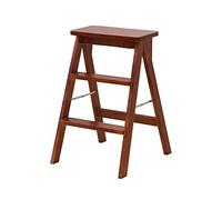 Portable 3Step Wooden Folding ol Slish & Safe MultiFunctal Chair for Kitchen Office & Home Use Easy Access & Brown Color.