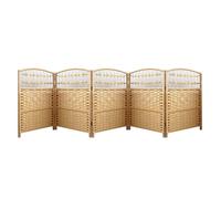 Portable 4/5/6 Panel Rattan Room Divider Freestanding Folding Privacy Screen Blackout Separator Partition for Office Classroom StudyYellow 19.68 x 11.81in (5pcs)