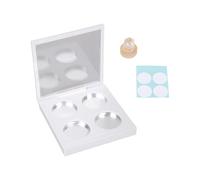 Portable 4 Compartment Eyeshadow Storage Box Plastic Cosmetic Case with Magnetic Closure Makeup Container Eyeshadow Color Scheme Case