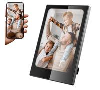 Portable 4-Inch E-Ink Photo Frame, Static Paper-Like Digital Frame, Wireless & No Power Needed, Eye-Friendly Non-LCD/LED Display, Lightweight Travel Desk Gift (Black)