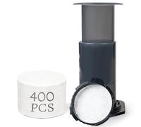Portable 4-Pack/400-Count Replacement Paper Filters,Disposable Coffee Filters Paper Compatible with Aeropress Coffee Makers,Conveniently Sealed