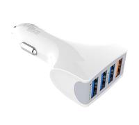 Portable 4 Port Car Quick Charging Adapter USB Car Socket Adapter with Cord for Car Truck Navigation Camera