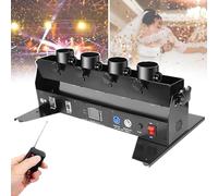 Portable 4-Shot Confetti Machine, DMX 512/Remote Control, Spray Distance: 8-10 Meters, Adjustable Angle, for Party, Event, Wedding, Stage, Concert, Event