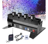 Portable 4-Shot Confetti Machine, Spray Distance: 8-10 Meters, DMX 512/Remote Control, Adjustable Angle, for Party Weddings Celebration Speciial Events 150W