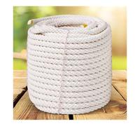 Portable 4-Strand Twisted Cotton Rope, 10-35mm Thick 50M Long Soft Multipurpose Cord Craft Rope for Tug Of War, Camping Sailing Hanging Arborist Swing Puling(D 12mm/0.47")