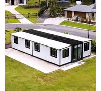 Portable 40 ft Tiny Home to Live in for Adults, Modular Prefab Tiny House 2/3/4 Bedrooms with Fully Equipped Kitchen and Bathroom, Expandable Tiny House Cabin, Luxury Foldable Tiny Home Villa