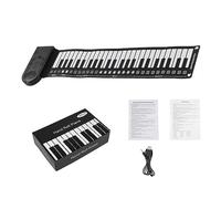 Portable 49 Key Roll Up Piano Electronic Keyboard Foldable Electronic Piano Flexible Silicone Keyboard Easy To Carry Multifunction Hand Roll Portable Piano Keyboard Instrument