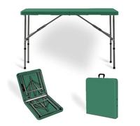 Portable 4ft Lightweight Aluminum Folding Table - Ideal for BBQ Picnic Party Garden and Camping - Convenient Foldable Design in Green for Easy Transport and Storage